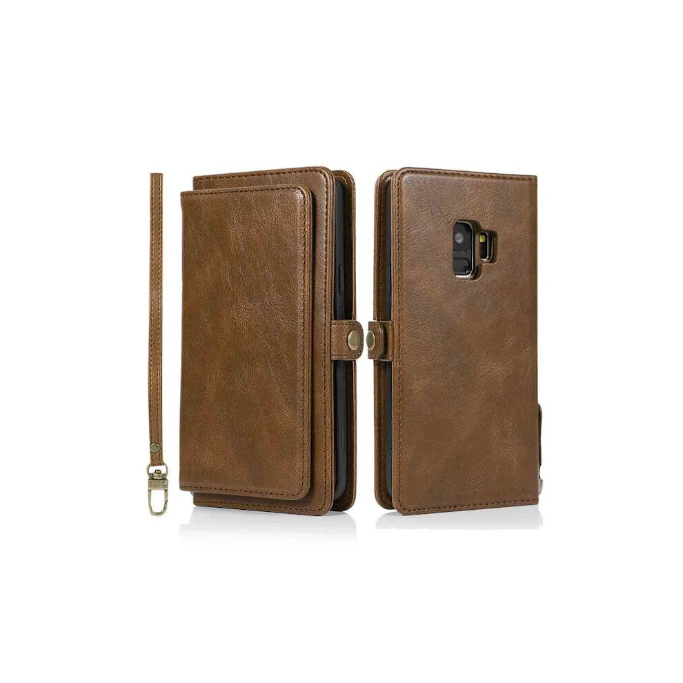 Compatible With Samsung Galaxy S9 - Smart Wallet Case Brown 9499224746626