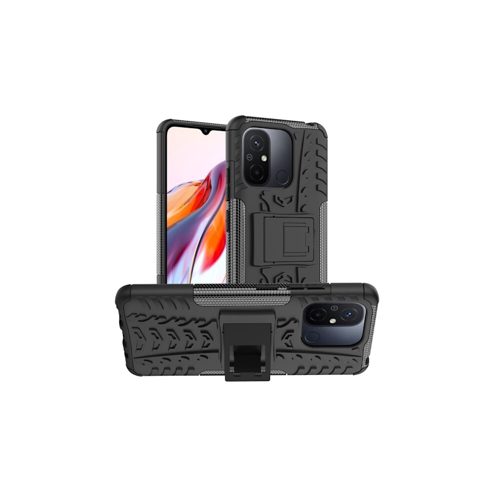 Compatible With Xiaomi Redmi 12C 4G Case Ultimate Shockproof With Stand Black 9499224746688