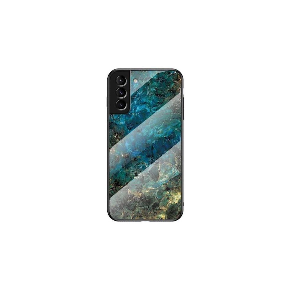 Compatible With Samsung S23 Plus Marble Case 9H Tempered Glass Back Glassback V2 Black/White 9499224746640