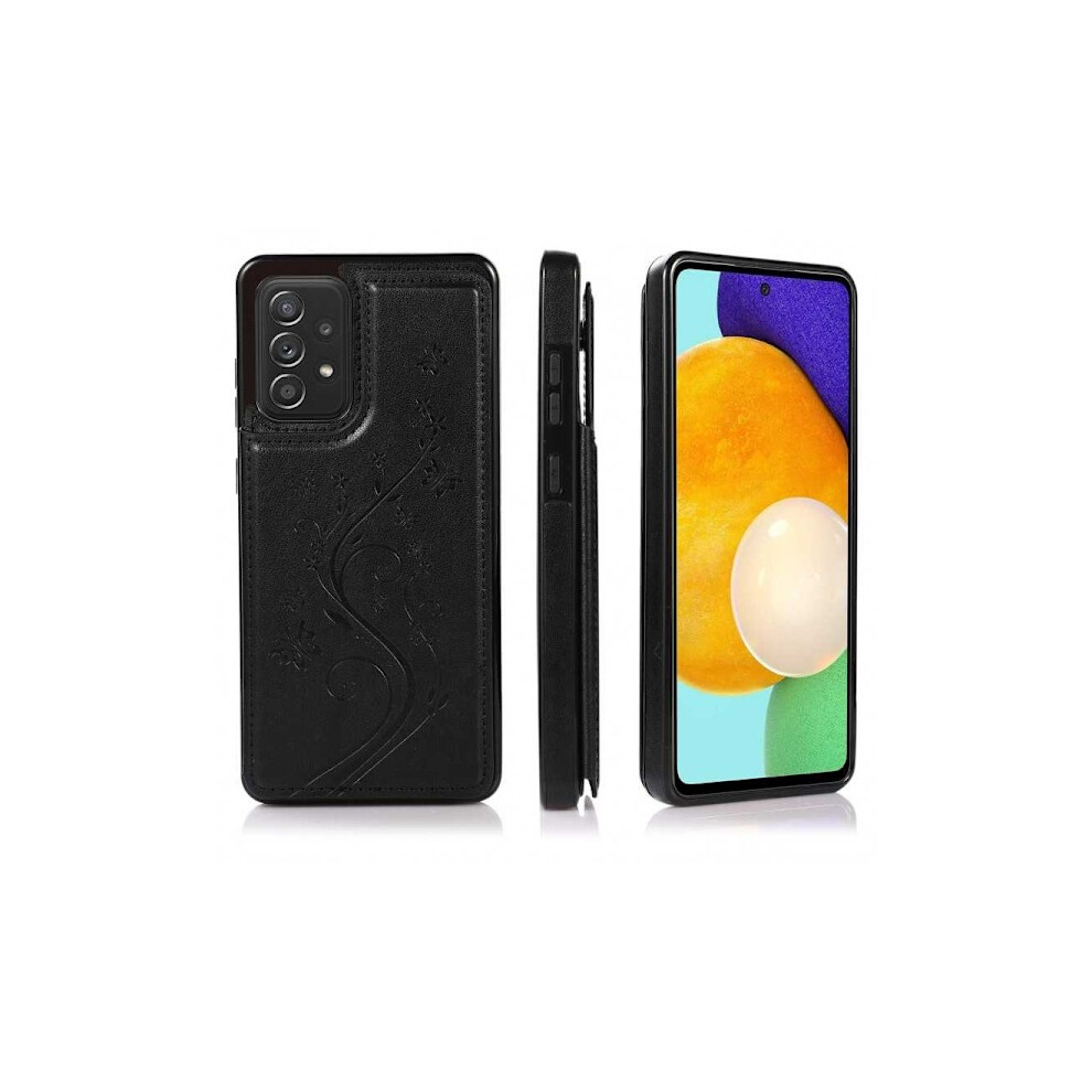 Compatible With Samsung A52/A52s 4G/5G Shockproof Case Card Holder 3-Compartment Flippr V2 Black 9499224746558