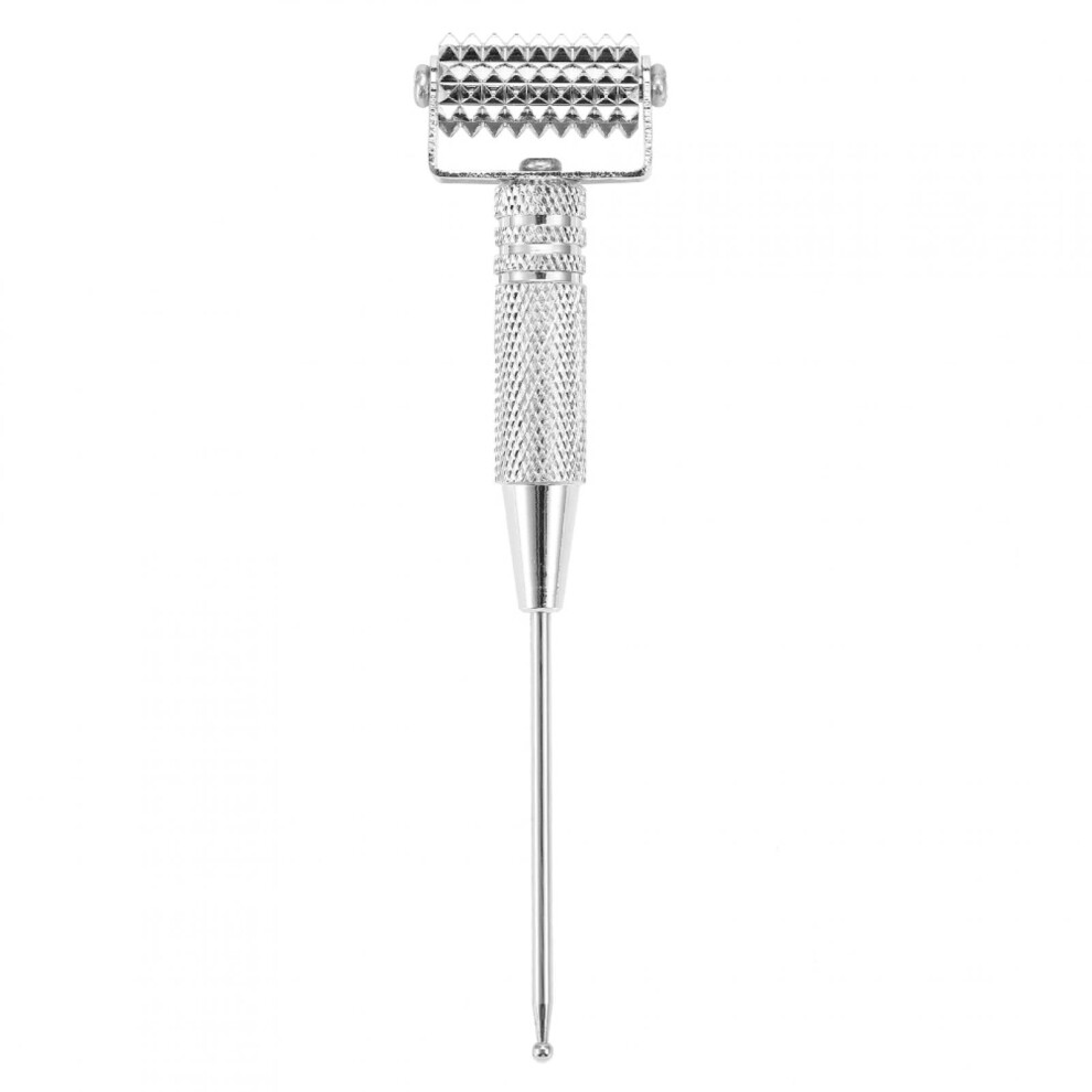 Silver Multifunctional Acupuncture Point Detector - Ear Acupuncture Probe, Spring Needle, Massage Roller (Silver)