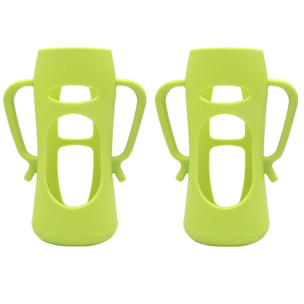 2 Pcs Baby Feeding Bottle Anti- Baby Bottle Sleeve with Handle Silicone 240ml