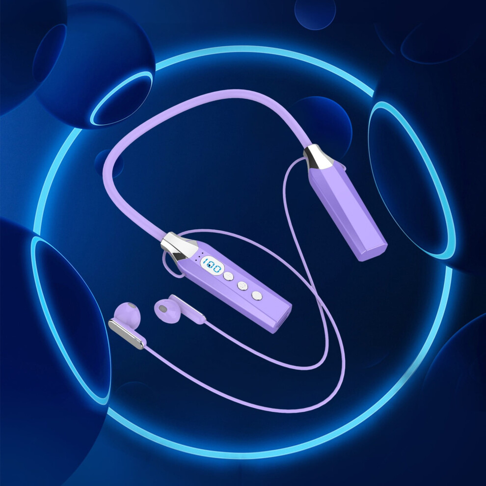 Quinlirra Bluetooth Neckband Headphones, Foldable Noise Cancelling Wireless Earphones With Mic, Sweatproof Lightweight For Workout 9450273649542
