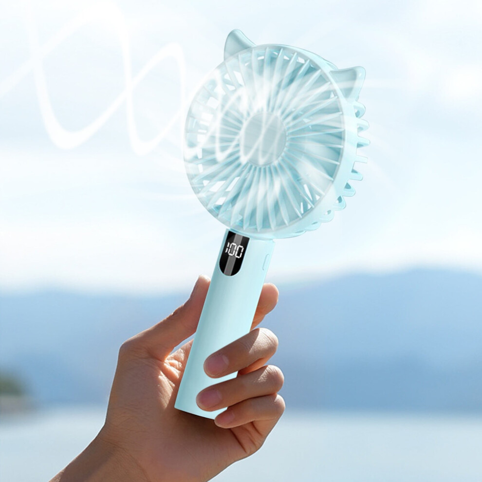 Maxiaoxia Handheld Fan Usb Charging, Intelligent Digital Display, Silent Low-Noise, 5 Wind Levels, Built-In Light, Portable Mini Air Cooler For 9450273653839