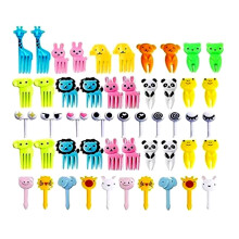 Wtgtog Fruit Fork Plastic Lunch Box Decoration Pick Cake Snack Fruit Pick Platter Fruit Fork Set Lunch Box Decoration D Multicolour