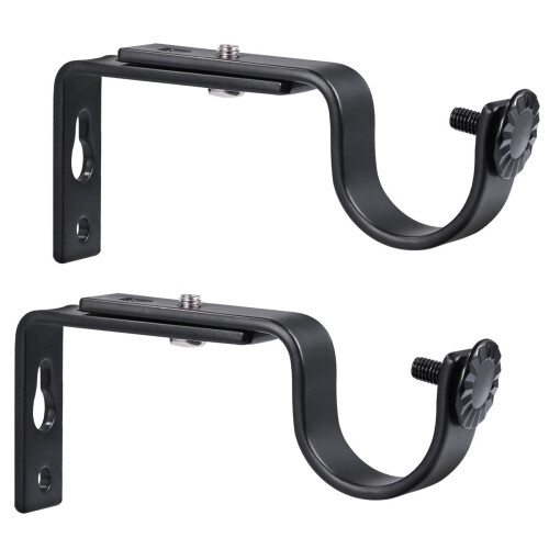 Adjustable Curtain Rod Bracket for 15-22mm Rod - 2PCS