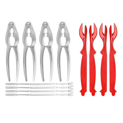 Generic 12Pcs Seafood Tools Crab Crackers Nut Cracker forks Set Opener Shellfish Lobster,Multicolor One Size 2