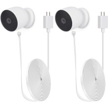 2 Pack 25Ft/7.5m Power Cord Compatible with Google Nest Camera (y) with USB Adapter,Weatherproof Outdoor