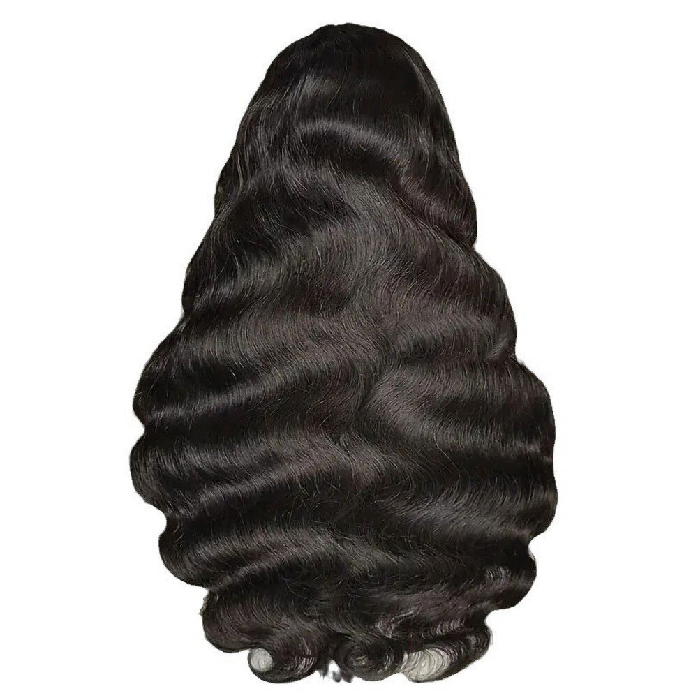 Unisex Black Tkrady Wigs For Women Wave Lace Front Wigs, 9A Glueless Wigs Human Hair Pre Plucked 13X4 Hd Lace Frontal Wigs Natural 28 Inch