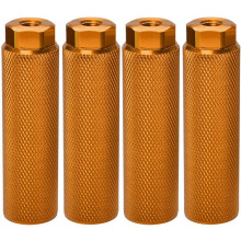IMCBSTT 4 Pcs Bike Pegs,Aluminum Alloy Anti-Skid Lead Foot Bicycle Pedals BMX Pegs for 3/8 Inch Axles Bicycle Accessories,Yellow