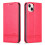 Compatible with iPhone 15 - Wallet Case 3 Card Slots in Leather Red 1