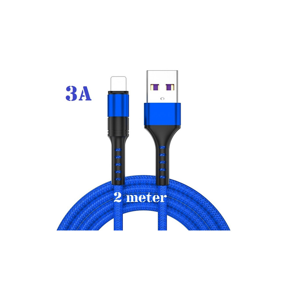 3-Pack 2M - Lightning 3A - / Cable / Charging Cable / Fast Charging Blue 9555307205593