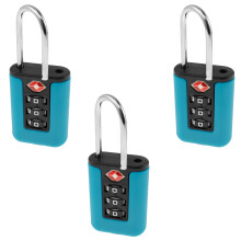 FUYGRCJ 3Pcs TSA Approved 3 Digit Luggage Locks, Portable Combination Padlocks, Stainless Steel Travel Locks for Suitcase & Bag