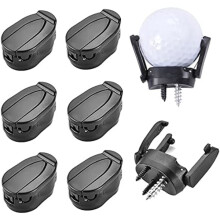 6 pcs Golf Ball Picker, Foldable Golf Ball Picker Claw Suction Cup Put On Putter Grip
