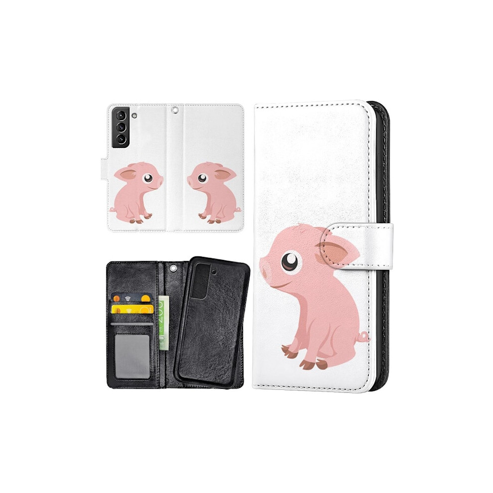 Compatible With Samsung Galaxy S21 Fe 5G - Wallet Case/Case Mini Pig Multicolour 9402001828354
