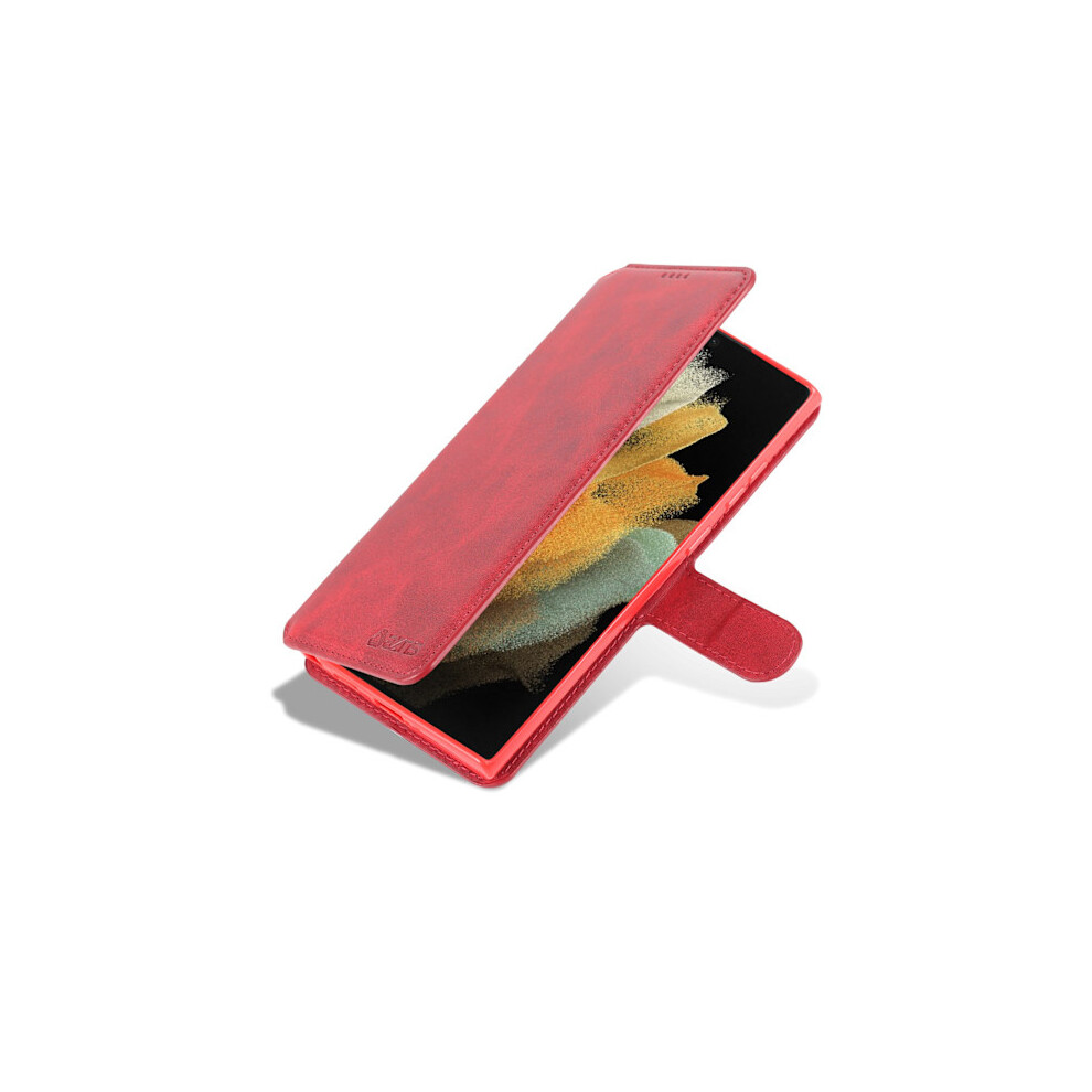 Compatible With Samsung Galaxy S23 Ultra - Stylish Wallet Case Red 9402001828507