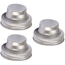 3 pcs Durable 304 Stainless Steel Mason Jar Shaker Lid Cocktail Shaker (Silver)