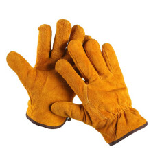 #2 Thornless Garden Gloves for Men Women Yellow Leather Work Gloves Full Protection XL#