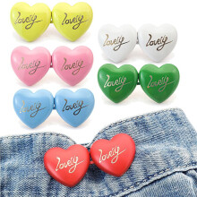 Buttons Celebration Activ Heart Shape Fixer for Jeans Jean Adjustable Waist Button Pins Heart Button Clips Pins for Jeans Tightener Fit