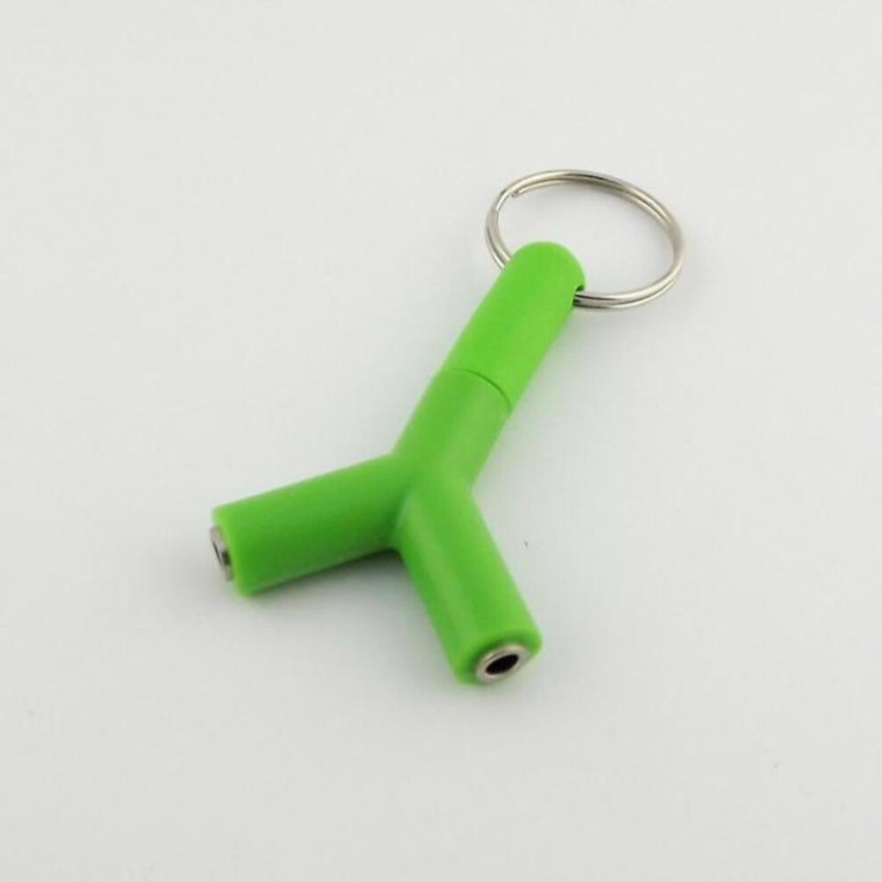 For 1Pcs 5 Colours 3.5Mm Mini Y Shape Splitter Stereo Jack Audio Headset Connector Adapter Keyring 9181073090882