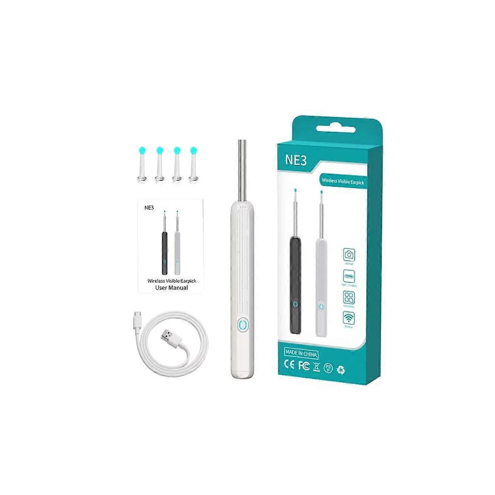 Wireless Smart Visual Ear Cleaner USB WiFi Otoscope TW1, 1080P HD Ear Wax Removal Tool with Camera, compatible with iPhone, iPad, Android
