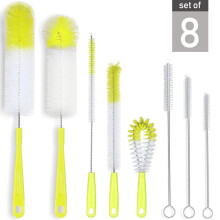 ZOUYUE 8-Pack Bottle Cleaning Brush Set - Long Handle Baby Bottle Cleaner compatible with Narrow Wine/Beer Bottles, Thermos & More