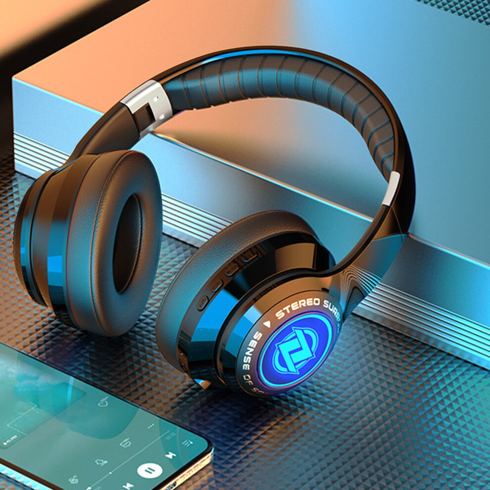 Bixock Bluetooth Headphones Wireless, Wireless Bluetooth Headphones Over Ear With Rgb And Mic 8 Hours Of Use Foldable Headset Light 9181073092367