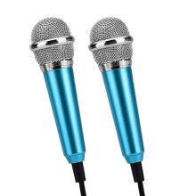 2pcs Mobile K Song Microphone National K Singing Bar Microphone Song Artifact Cell Phone Microphone Mini Microphone (Blue, Random Type)