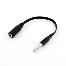 FOR 10pcs White/Black/Red to OMTP 3.5mm Audio Adapter Converter Cable Headphones HandsEarphones 15cm
