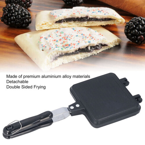 Double Sided Sandwich Maker, Black - Ergonomic Handle, 15 cm 1
