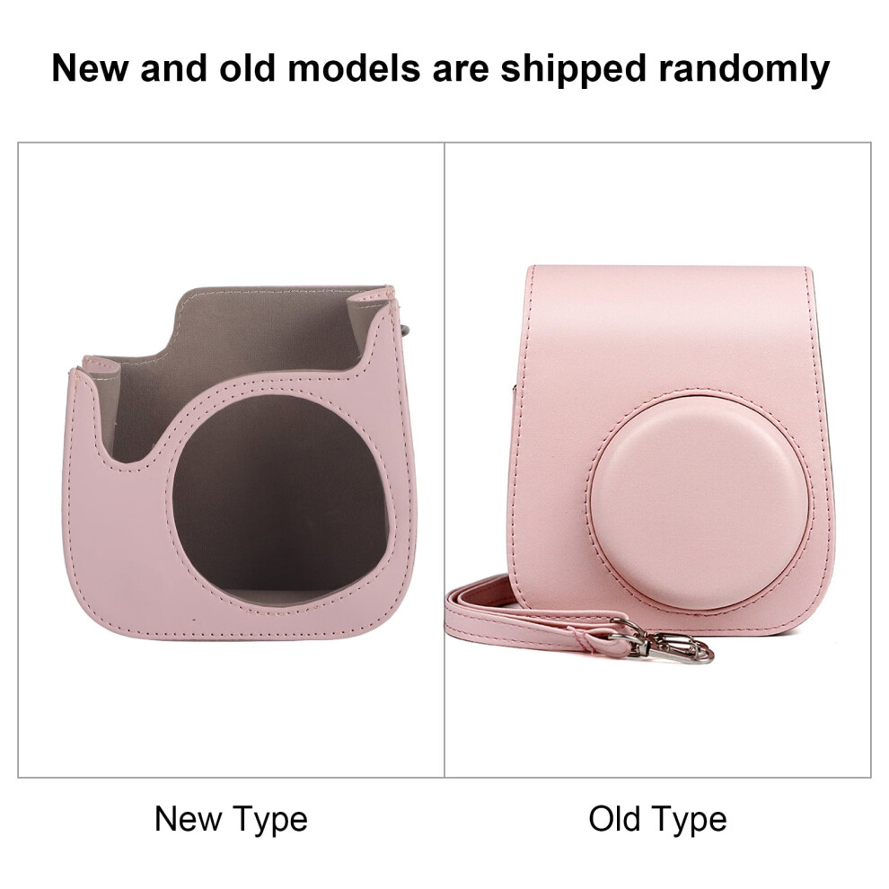 Nimomo Pu Leather Bag Durable Mini Camera Case Bag With Shoulder Strap For Fujifilm Instax Mini 11 Camera(Pink) Pink 9558633644166