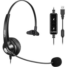 USB with Noise Cancelling & Mute Controls, Mono Computer Headphones for Laptop PC pe Zoom Webinar