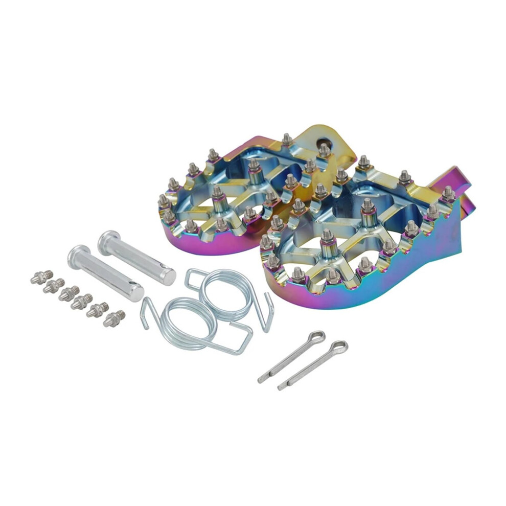 Motorcycle Foot Pegs For Surron Bee Dirt Bike, Hardened Steel With Enhanced Grip And Ybridge Design, Colorful Light/Blue 9070919630590