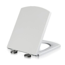 Square Soft Close Toilet Seat with Quick Release, Universal Fit, Easy Clean, White, 16.9 x 13.5