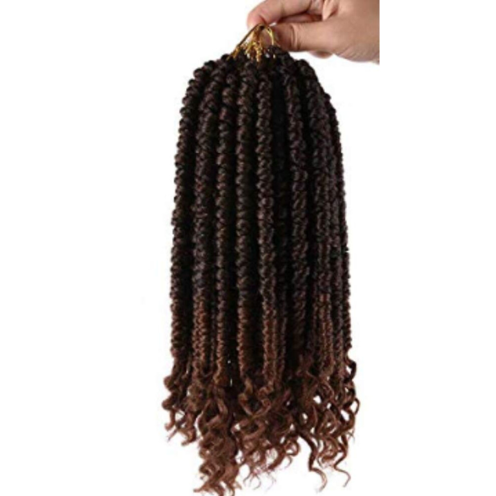 Unisex 14 Inch Prelooped Crochet Hair Extensions Ombre Synthetic Braids Soft Curly Ends For Protective Styles