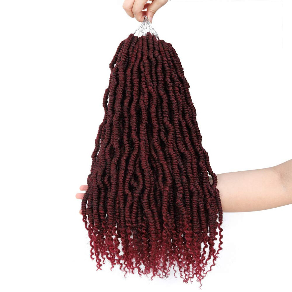 Crochet Hair Extensions 18 Inch T530 Color Curly Faux Locs with Natural Passion Twist Look