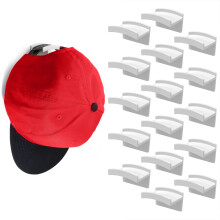 Hat Rack 16Pack Adhesive Hat Hooks for Wall No Drilling Strong Hold ShapePreserving White