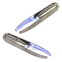2 Pack LED Light Eyebrow Tweezers with Precision Grip for Hair Removal and Beauty Care