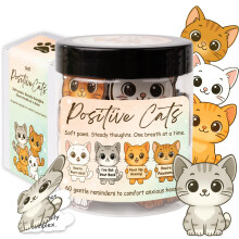 Positive Affirmation Cards CatThemed for Anxiety Relief and Self Care, 60 Daily Mindfulness Cards