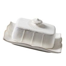 Ceramic Butter Dish with Lid Keeps Butter Fresh Odor  Storage for Countertop or Fridge