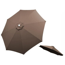 Patio Umbrella Canopy Replacement 6 Ribs UV Protection Waterproof Polyester Cover Light Coffee