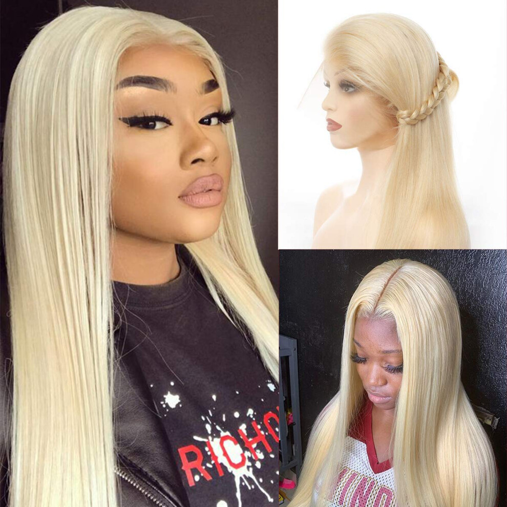 613 Blonde 13x6 Lace Front Human Hair Wig 22 Inch Glueless Natural Hairline 150% Density