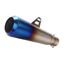 3851mm Universal Motorcycle Exhaust Pipe Silver Blue, CorrosionResistant, Easy Installation