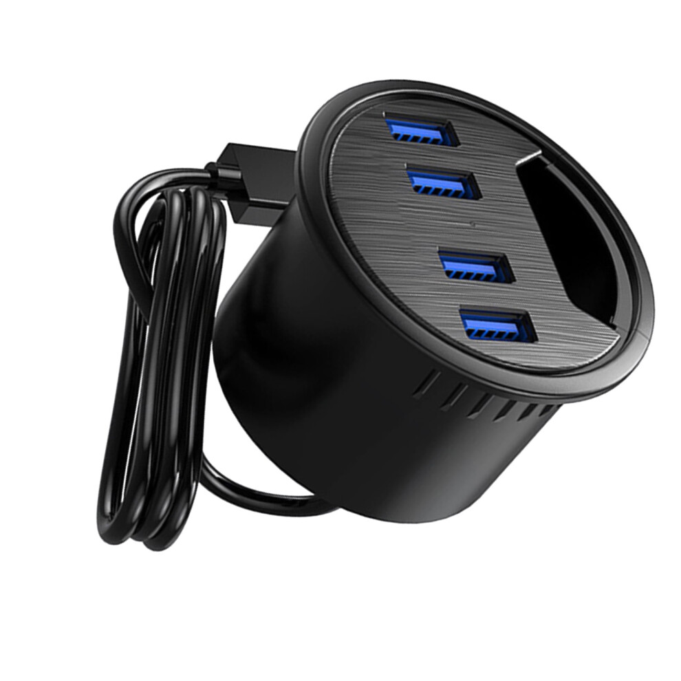 Compact Usb Splitter For Desktops Desk-4U Model With 1 Input 4 Outputs For Efficient Device Management And Organization Black 9104899295866