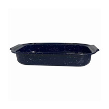 Imusa USA 110743 12 x 7.8 in. Traditional Blue Speckled Roaster & Baking Pan, Pack of 3