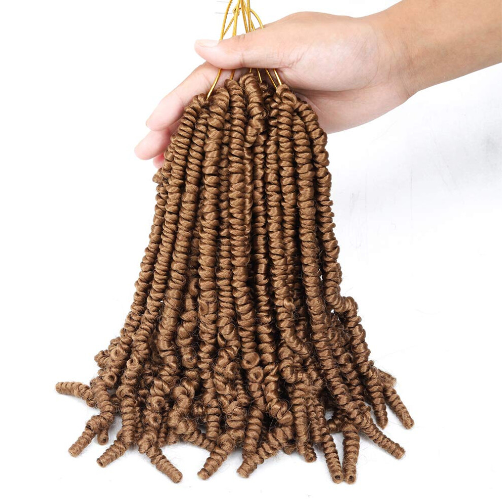 Unisex 3 Packs 10 Inch Pretwisted Spring Twist Crochet Hair Prelooped Bomb Twist Braids 27#