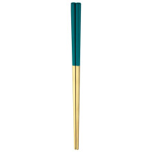 2 Pairs Stainless Steel Reusable Chopsticks Set, Gold and Green, Dishwasher Safe, FoodGrade