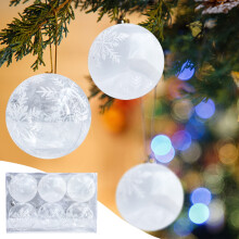 Txmfgh 6PCS Fashion Transparent Christmas Ball DIY Clear Matte Snowflake Ball Ornament Tree Ball Decoration For Festival