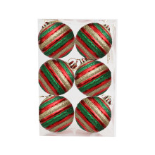 Christmas Balls Ornaments 2.36" Red & Gold Shatterproof Glittering Baubles for Xmas Tree, Party Holiday Decor