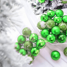 9Pcs Green Shatterproof Christmas Ball Ornament Set, Assorted Glitter Baubles Hanging Decorations for Xmas Tree Party, 7x7x2.4in